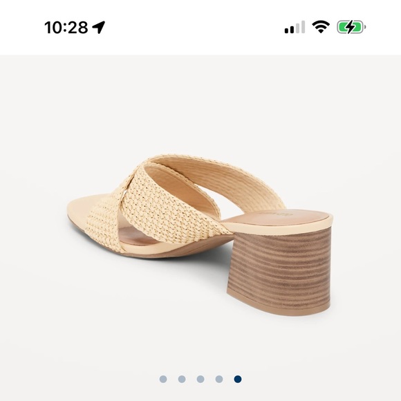 NWT OLD NAVY Square-Toe Braided Straw Cross-Strap Mule SandalsTotally Natura - Picture 5 of 5